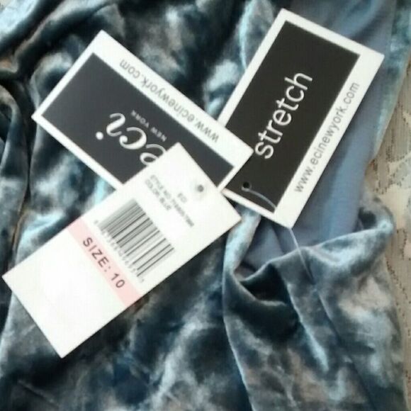 NWT eci Silvery Blue Velvet Dress - Picture 6 of 8